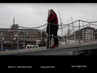 Shot 31 – Narrative shot Long two shot Low angle shot
 