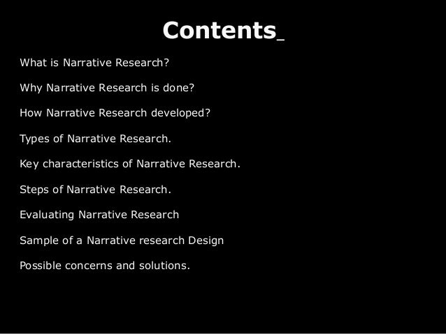 Narrative Research Design