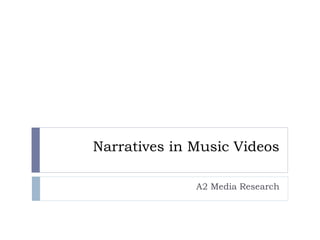 Narratives in Music Videos 
A2 Media Research 
 