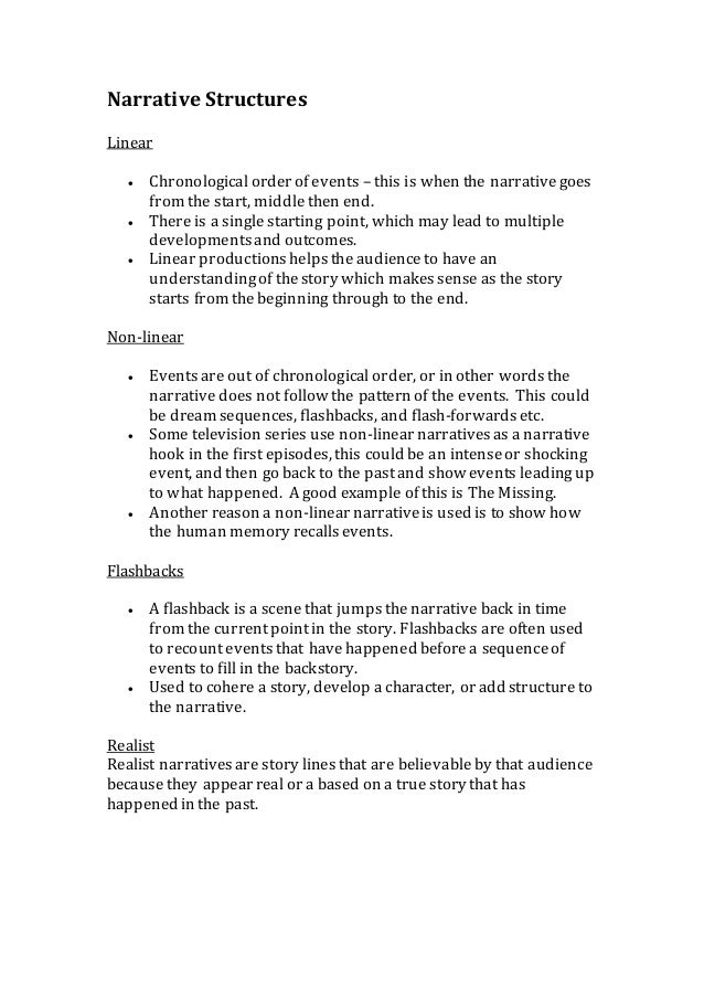 narrative essay chronological order