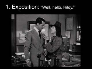 1. Exposition: “Well, hello, Hildy.”
 