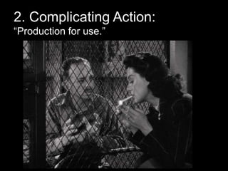 2. Complicating Action:
“Production for use.”
 