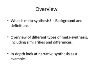 Narrative synthesis in meta sysnthesis training module.pptx