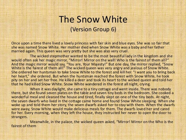 Narrative text (the snow white) (group 6)