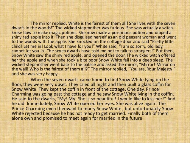 Narrative text (the snow white) (group 6)