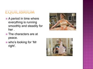  A period in time where
  everything is running
  smoothly and steadily for
  her .
 The characters are at
  peace.
 who‟s looking for „Mr
  right‟.
 