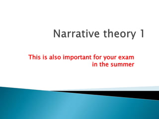 This is also important for your exam
in the summer
 