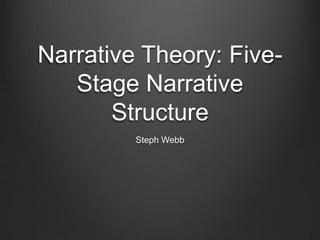 Narrative Theory: FiveStage Narrative
Structure
Steph Webb

 