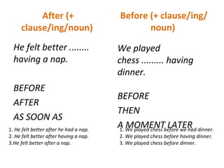 Sentences Inafter Time Linking Words | PPT