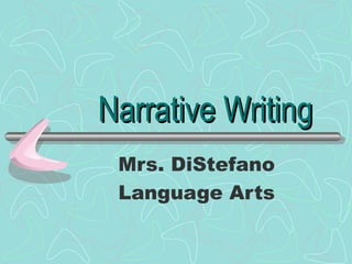Narrative Writing Mrs. DiStefano Language Arts 