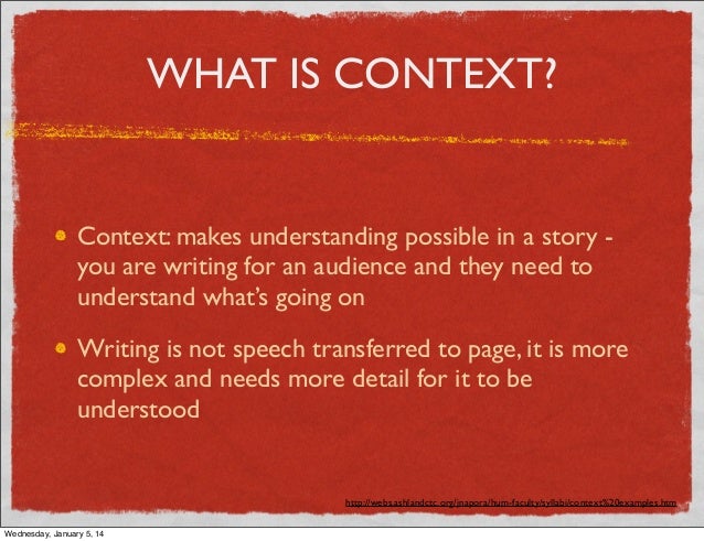 Introducing narrator and establishing context
