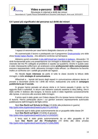 Video e-percorsi. Sicurezza in internet e diritti dei minori | PDF