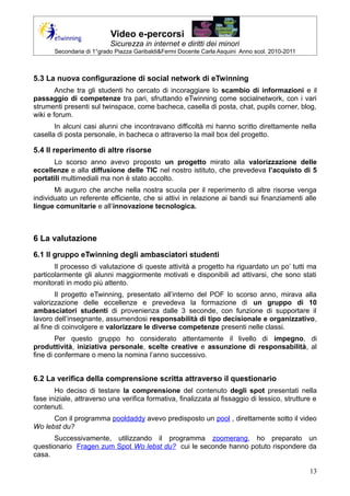 Video e-percorsi. Sicurezza in internet e diritti dei minori | PDF