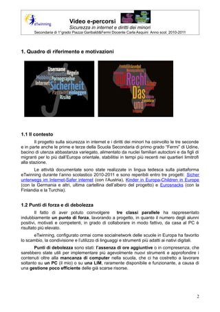 Video e-percorsi. Sicurezza in internet e diritti dei minori | PDF