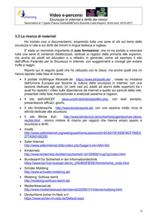 Video e-percorsi. Sicurezza in internet e diritti dei minori | PDF
