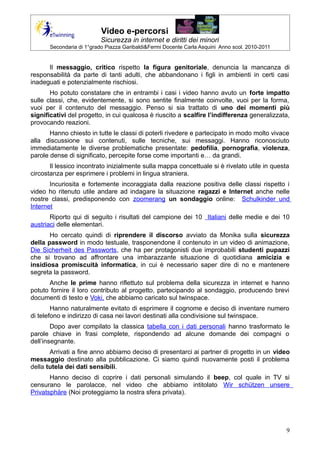 Video e-percorsi. Sicurezza in internet e diritti dei minori | PDF