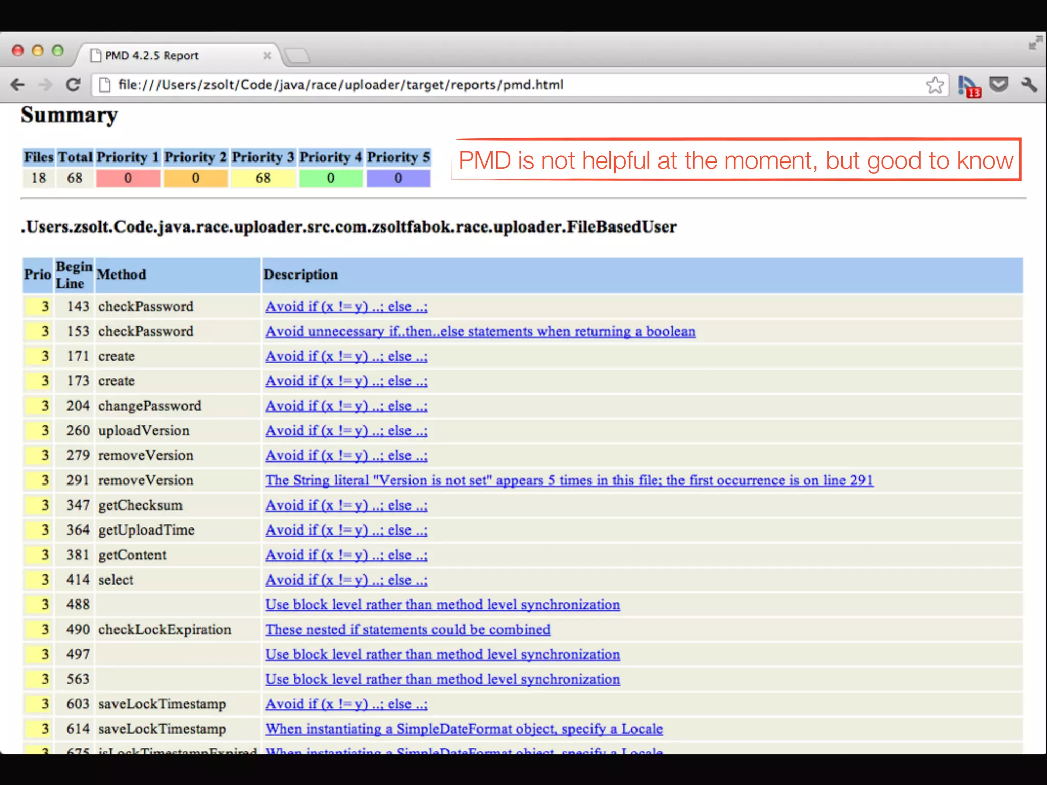 PMD is not helpful at the moment, but good to know
 
