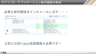 ステップ2 - アプリケーション依存関係の解決
必要な依存関係をインストールします・・・
上記とは別にgrpc拡張機能も必要です！
 