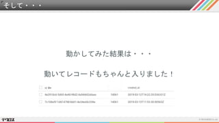 そして・・・
動かしてみた結果は・・・
動いてレコードもちゃんと入りました！
 