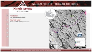 NAUJAAT PROJECT – TICKS ALL THE BOXES
* CAUTION – Inferred Mineral Resources are not Mineral Reserves and do not have demonstrated economic viability
Q1-4 Kimberlite
NAR
Laydown
Area
✓ Jurisdiction
✓ Near tide water
Freight costs 50% of NWT diamond mines
Clear permitting path in Nunavut
8
 