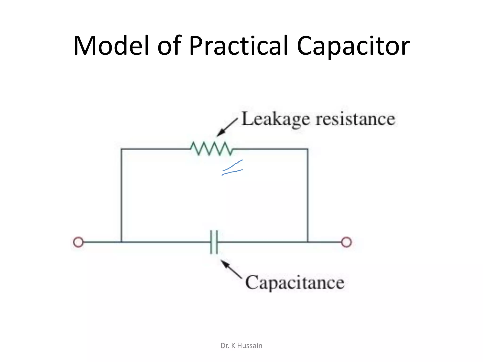 Model of Practical Capacitor
Dr. K Hussain
 