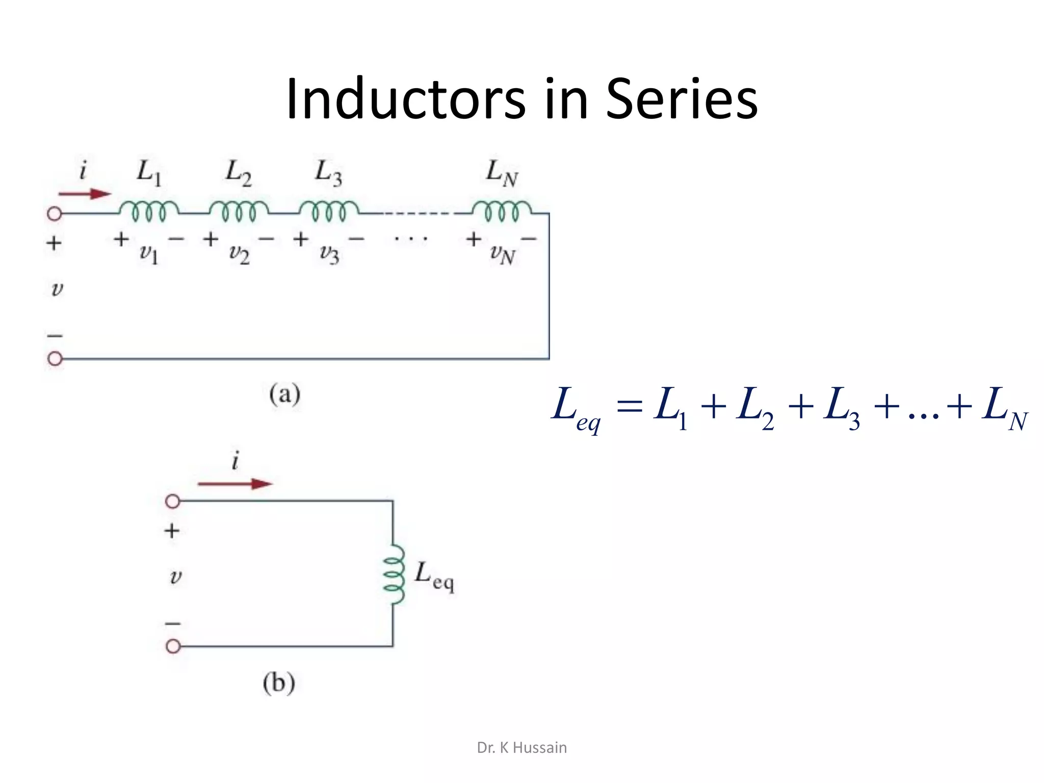 Inductors in Series
Neq LLLLL  ...321
Dr. K Hussain
 