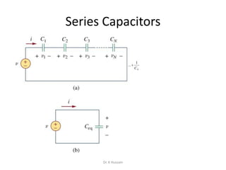 Series Capacitors
Neq CCCCC
1
...
1111
321

Dr. K Hussain
 