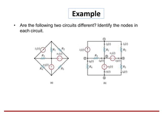 Example
• Are the following two circuits different? Identify the nodes in
each circuit.
 
