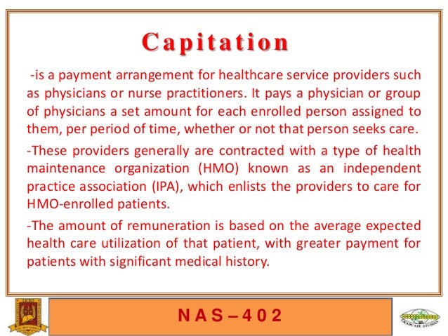 Capitated Vs Non Capitated , Capitation vs Fee For Service – LFMP