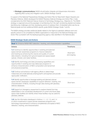 NASA Planetary Defense Strategy And Action Plan | PDF