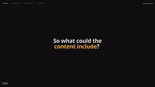 naSA x parsons
may 2023
LEO WEEK LEO EXHIBITION LEO IMMERSIVE Leo Launch
So what could the
content include?
 