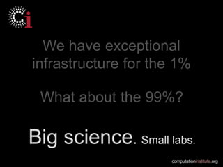 Big science. Small labs.
                    computationinstitute.org
 