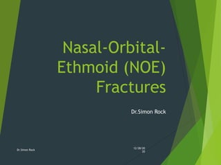 Nasal-Orbital-
Ethmoid (NOE)
Fractures
Dr.Simon Rock
12/28/20
20
Dr.Simon Rock
 