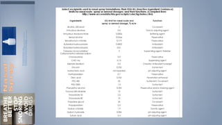 Nasal spray - database