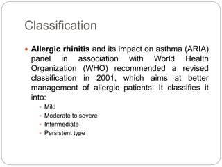 Nasal Allergy and Allied Conditions | PPTX