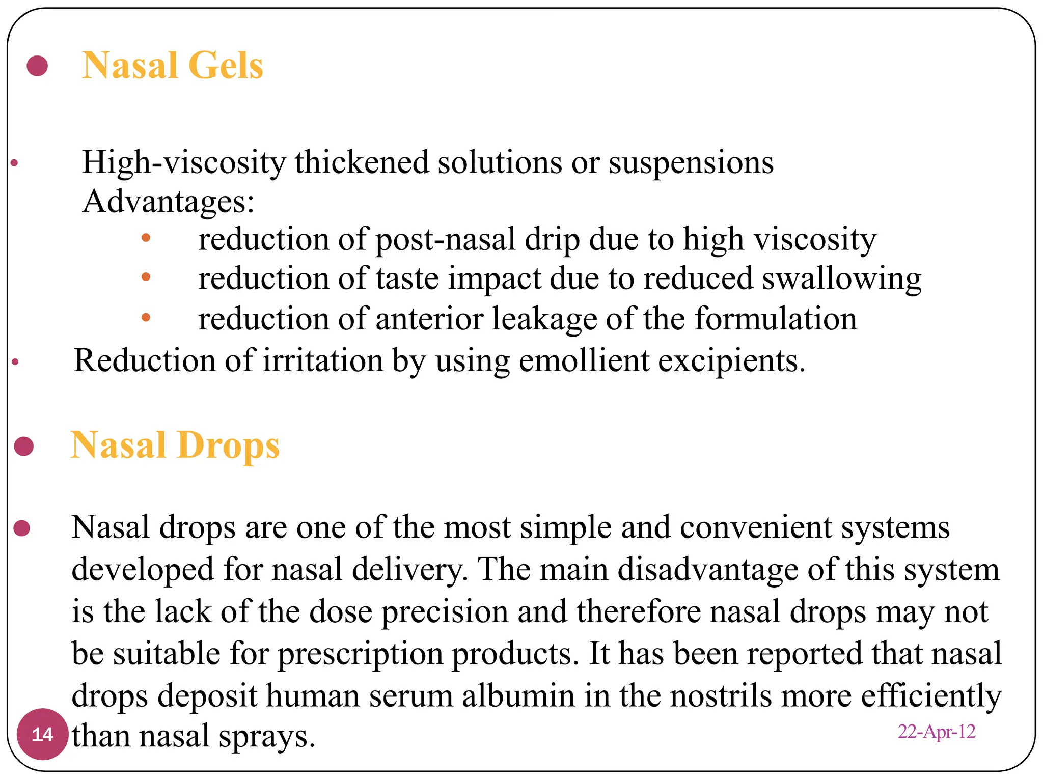 NASAL_AND_PULMONARY_DRUG_DELIVERY SYSTEM | PPT - Advantages Of Nasal Drug Delivery System