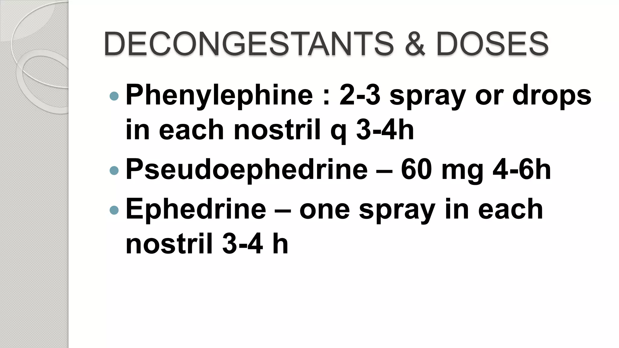 Nasal decongestant Drugs PPT