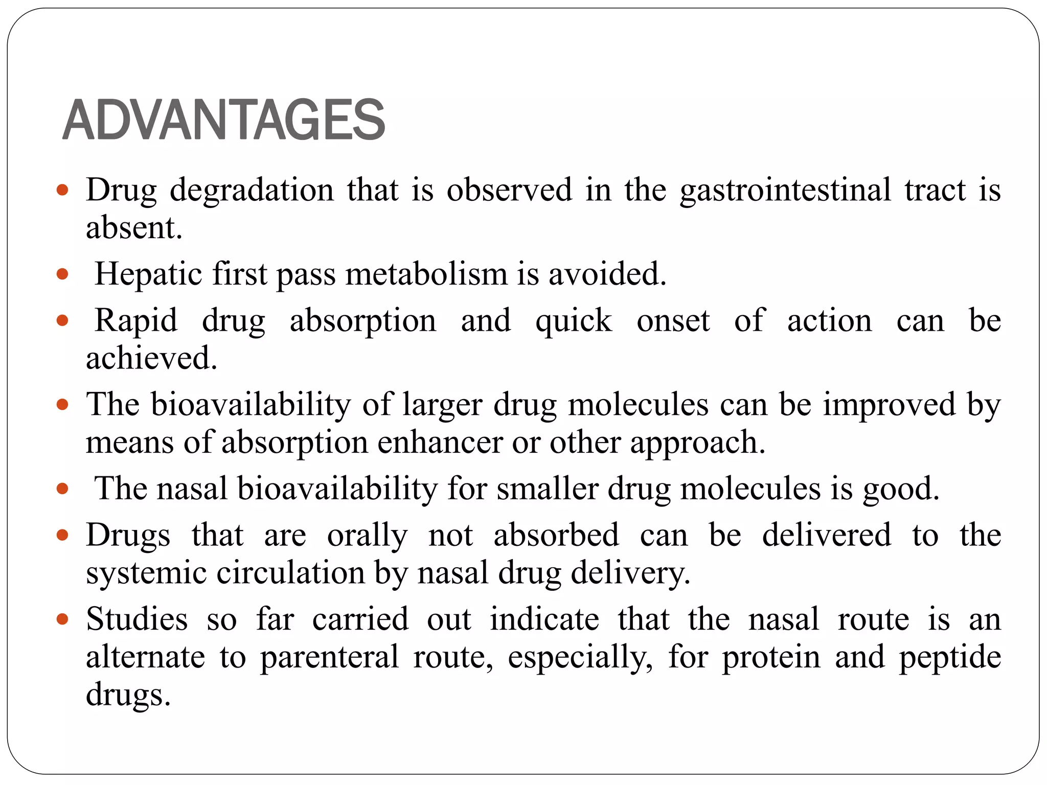 NASAL DRUG DELIVERY SYSTEM | PDF - Advantages Of Nasal Drug Delivery System