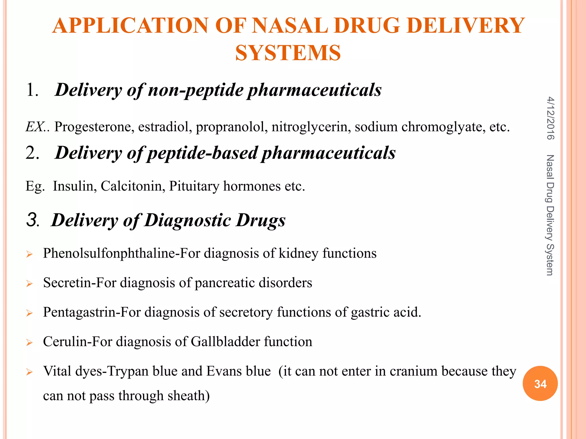 Nasal drug delivery system | PPTX - Advantages Of Nasal Drug Delivery System