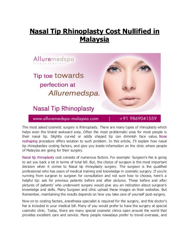 Nose Job Surgery Kuala Lumpur
