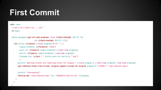 First Commit
(defn -main
"I don't do a whole lot ... yet."
[& args]
(doseq [program (get-all-espn-programs :from (t/date-midnight 2013 07 16)
:to (t/date-midnight 2013 07 17))]
(let [title (s/replace (:title program) #"s+" "_")
simple-formatter (f/formatter "hhmm")
start-str (f/unparse simple-formatter (:start-time program))
end-str (f/unparse simple-formatter (:end-time program))
filename (str (s/join "-" [title start-str end-str]) ".mp4")
]
(println "getting streams and combining chunks for program " (:title program ) (:start-time program) (:end-time program))
(get-combined-chunks-from-streams (program-segment-streams-for-program program 95 "ESPNHD") "/tmp/combined.temp")
(println "hotwrapping")
(hotwrap-mp4 "/tmp/combined.temp" (str "NASAMATIC/2013-07-16/" filename))
)
)
)
 