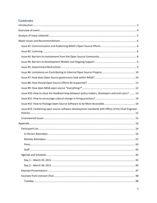 "#$%&$%'!
$%&'()*+&,(%"-------------------------------------------------------------------------------------------------------------------------------------------------"."
/01'0,12"(3"101%&" ---------------------------------------------------------------------------------------------------------------------------------------"4"
                 -
5%6789,9"(3",%:*&"+(771+&1)"---------------------------------------------------------------------------------------------------------------------------";"
<6=('"$99*19"6%)">1+(??1%)6&,(%9"-----------------------------------------------------------------------------------------------------------"@"
    $99*1"A#B"C(??*%,+6&,(%"6%)"D*E7,+,F,%G"H5I5J9"/:1%"I(*'+1"K33('&9"--------------------------------------------------"@"
    $99*1"ALB"M,+1%9,%G"-----------------------------------------------------------------------------------------------------------------------------------"@"
    $99*1"A.B"N6'',1'9"&("$%0(701?1%&"3'(?"&O1"/:1%"I(*'+1"C(??*%,&8"----------------------------------------------------"P"
    $99*1"A4B"N6'',1'9"&("Q1017(:?1%&"<()179"6%)"/%G(,%G"I*::('&"----------------------------------------------------------"R"
    $99*1"A;B"S(01'%?1%&">19&',+&,(%9"----------------------------------------------------------------------------------------------------------"R"
    $99*1"A@B"M,?,&6&,(%9"(%"C(%&',E*&,%G"&("KT&1'%67"/:1%"I(*'+1"D'(=1+&9"----------------------------------------------"#!"
    $99*1"AUB"V(2")(19"/:1%"I(*'+1"G(01'%6%+1"7((W"2,&O,%"H5I5X"--------------------------------------------------------"#!"
    $99*1"APB"V(2"9O(*7)"/:1%"I(*'+1"K33('&9"N1"I*::('&1)X"-------------------------------------------------------------------"##"
    $99*1"ARB"V(2")(19"H5I5"(:1%"9(*'+1"Y101'8&O,%GXY"--------------------------------------------------------------------------"#L"
    $99*1"A#!B"V(2"&("+7(91"&O1"311)E6+W"7((:"E1&211%":(7,+8"?6W1'9Z")1017(:1'9"6%)"1%)"*91'9X"--------"#."
    $99*1"A##B"V(2"&("1%+(*'6G1"+*7&*'67"+O6%G1",%"O,',%G":'6+&,+19X"--------------------------------------------------------"#4"
    $99*1"A#LB"V(2"&("D6+W6G1"/:1%"I(*'+1"I(3&26'1"&("E1"<('1"5++199,E71"-------------------------------------------"#4"
    $99*1"A#.B"C(?E,%,%G"(:1%"9(*'+1"9(3&26'1")1017(:?1%&"9&6%)6')9"2,&O"/33,+1"(3"&O1"CO,13"K%G,%11'"
    D(7,+,19"---------------------------------------------------------------------------------------------------------------------------------------------------"#;"
    [%6%921'1)"$99*19B"-------------------------------------------------------------------------------------------------------------------------------"#;"
5::1%),T"----------------------------------------------------------------------------------------------------------------------------------------------------"#@"
    D6'&,+,:6%&"M,9&"---------------------------------------------------------------------------------------------------------------------------------------"#@"
       $%D1'9(%"5&&1%)119"--------------------------------------------------------------------------------------------------------------------------"#@"
       >1?(&1"5&&1%)119"-----------------------------------------------------------------------------------------------------------------------------"L#"
       D'199"---------------------------------------------------------------------------------------------------------------------------------------------------"4."
       I&633"----------------------------------------------------------------------------------------------------------------------------------------------------"4."
    5G1%)6"6%)"I+O1)*71"----------------------------------------------------------------------------------------------------------------------------"4;"
       Q68"#"]"<6'+O"LRZ"L!##"---------------------------------------------------------------------------------------------------------------------"4;"
       Q68"L"]"<6'+O".!Z"L!##"---------------------------------------------------------------------------------------------------------------------"4@"
    ^18%(&1"D'191%&6&,(%9"---------------------------------------------------------------------------------------------------------------------------"4U"
    KT+1':&9"3'(?"[9&'16?"CO6&"------------------------------------------------------------------------------------------------------------------"4P"
       _*19)68"----------------------------------------------------------------------------------------------------------------------------------------------"4P"

                                                                                                                                                                  #"
"
 