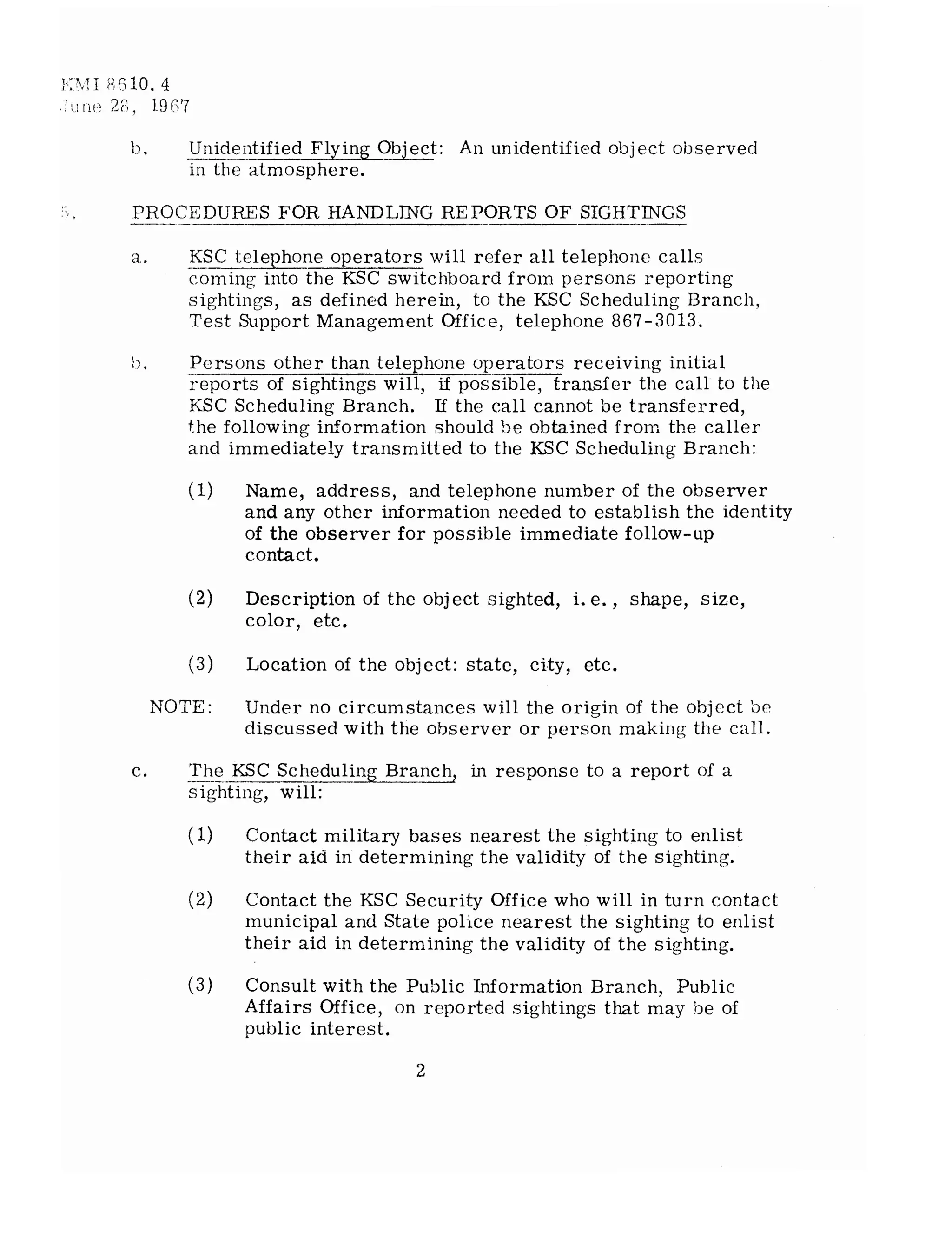 Nasa reporting instructions, jun 28, 1967 | PDF