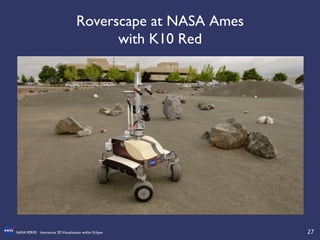 27	

NASAVERVE: Interactive 3DVisualization within Eclipse	

Roverscape at NASA Ames
with K10 Red	

 