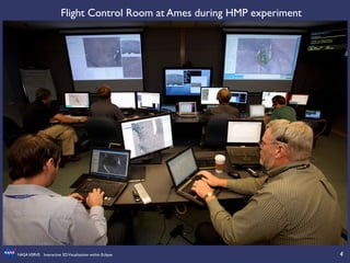 4	

NASAVERVE: Interactive 3DVisualization within Eclipse	

Flight Control Room at Ames during HMP experiment	

 