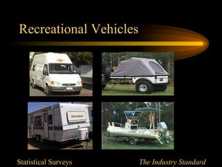 Recreational Vehicles




Statistical Surveys     The Industry Standard
 