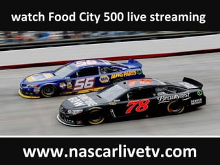 watch Food City 500 live streaming
www.nascarlivetv.com
 
