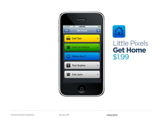 Little Pixels
                                          Get Home
                                          $1.99




Carmel Ventures Workshop   January 2011
 