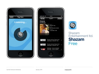 Shazam
                                          Entertainment ltd.
                                          Shazam
                                          Free




Carmel Ventures Workshop   January 2011
 