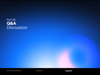 Part 08
Q&A
Discussion




Carmel Ventures Workshop   January 2011
 